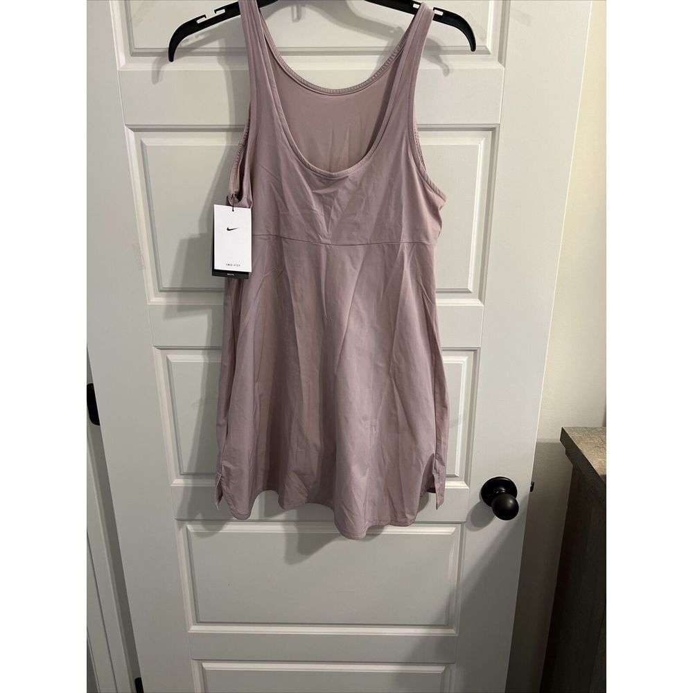 Womens  Nike‎ Dri-FIT Bliss Training Dress, Diffused Taupe/Clear Size Small